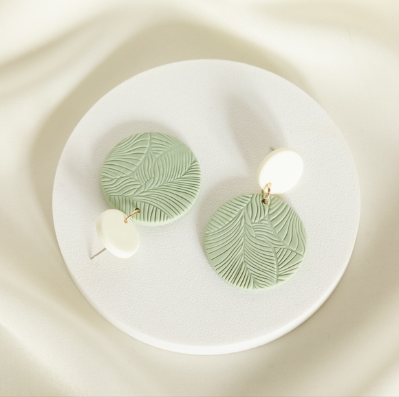 Sage Foliage Earrings - Only 3 left! - Picture 2 of 8